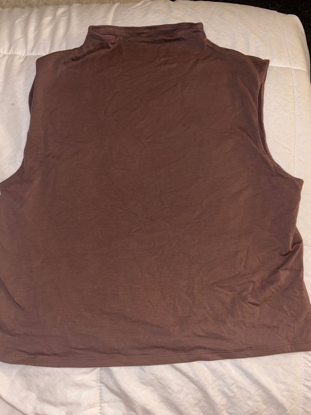 Sleeveless Mock Neck Top in Brown